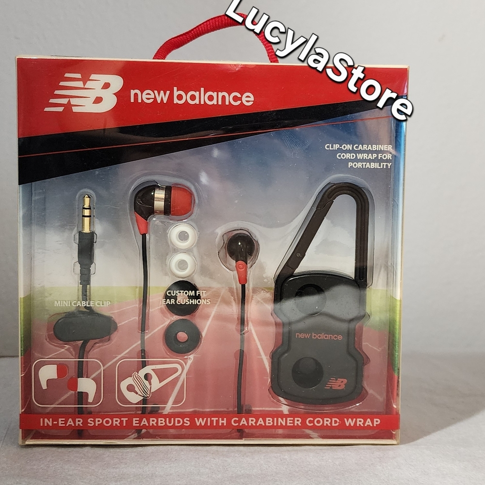 New Balance Red and Black In-Ear Sport Earbuds